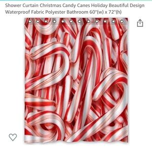 candy cane Christmas shower curtain